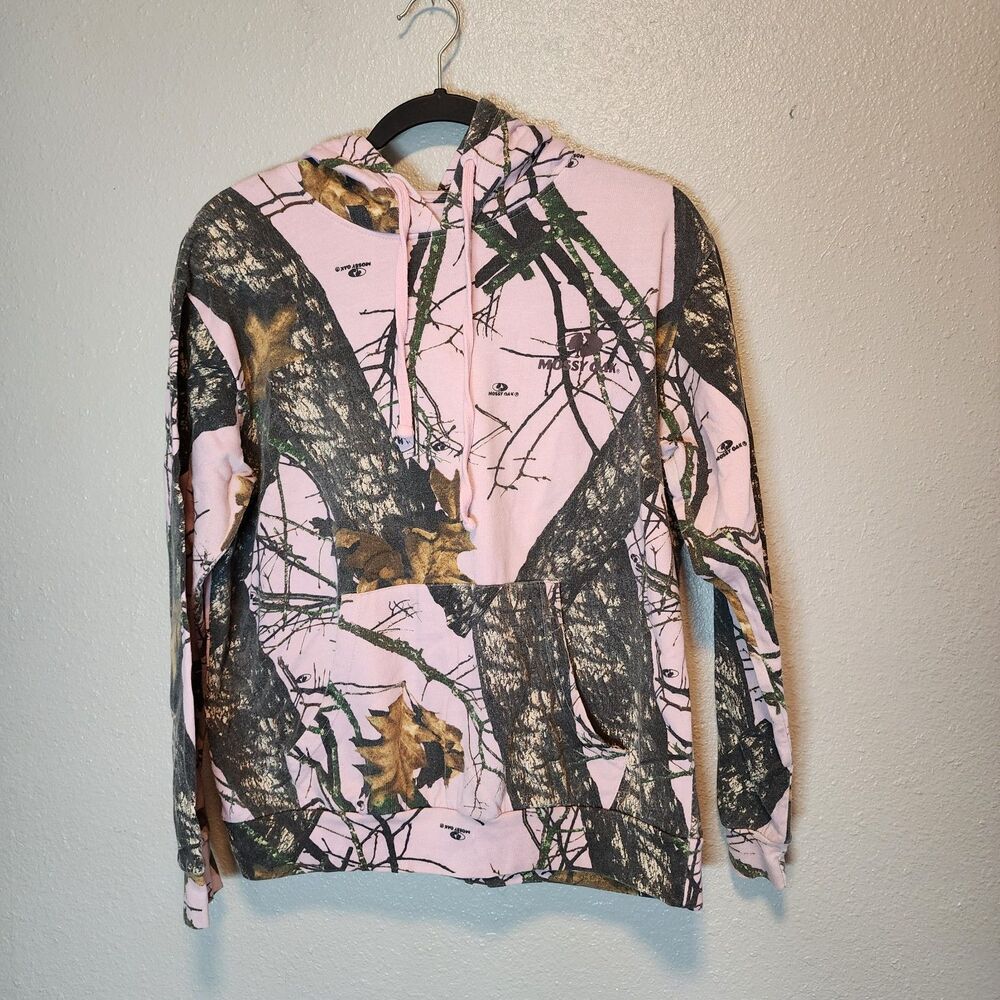 Mossy Oak Pink Camo Break-Up Hoodie Sweatshirt - Youth Large (12-14)
